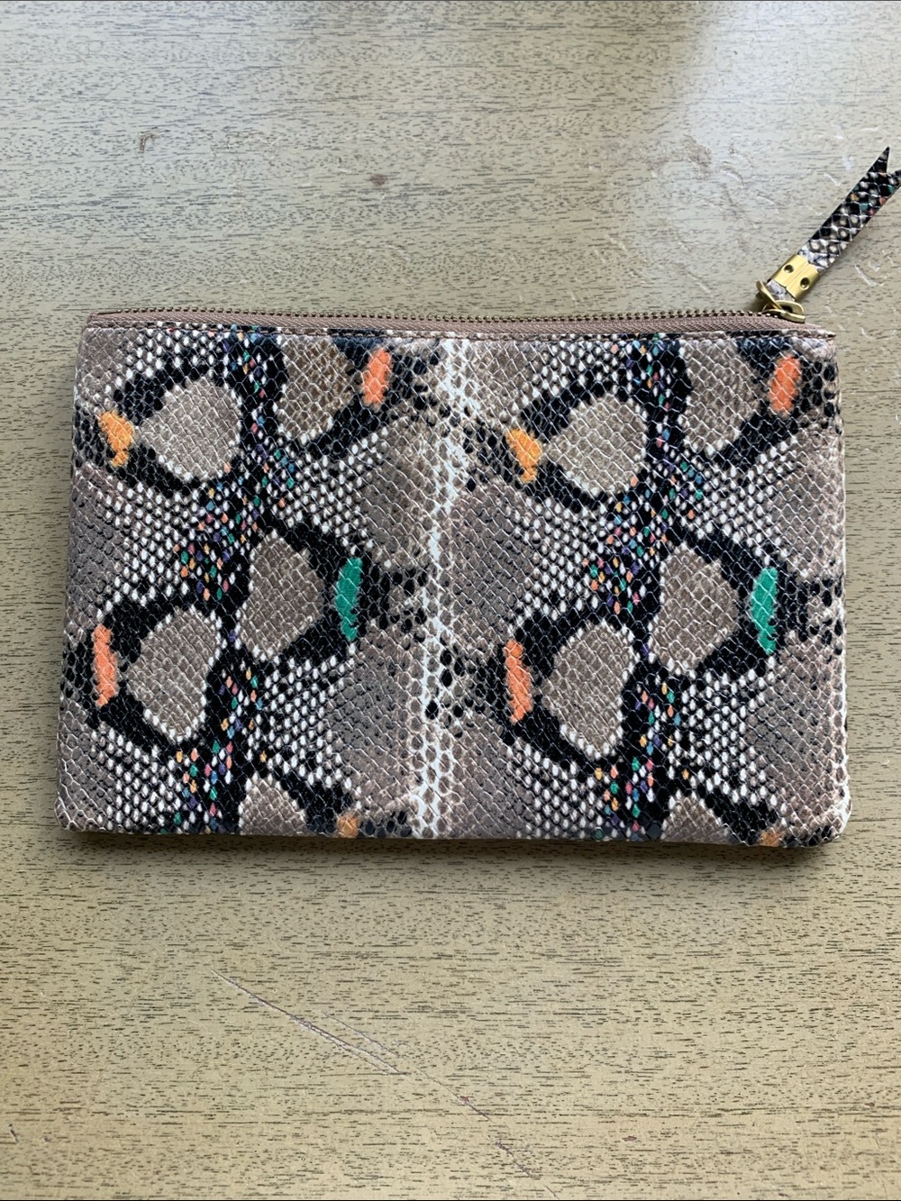 Madewell Black and Gold Interior Cardholder Pouch